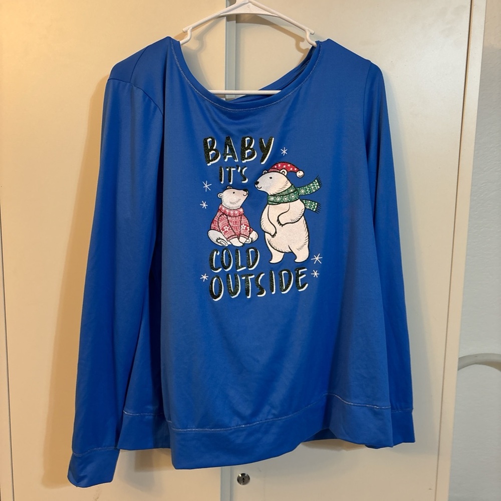 Secret Treasures Blue Long Sleeve Tee